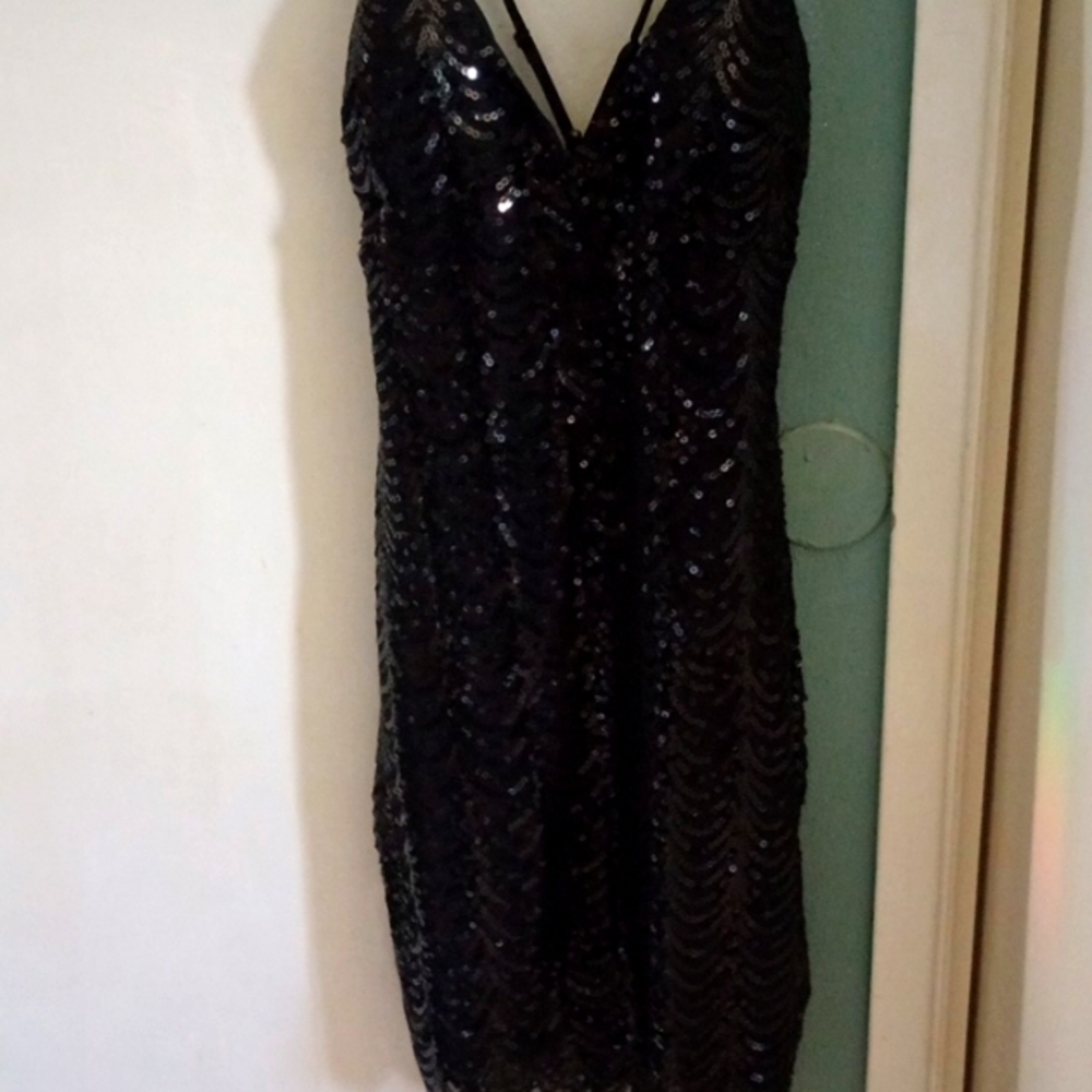 Black sequin dress
